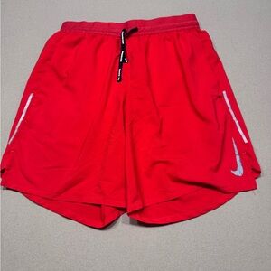 Nike Red Men's 7” Athletic Shorts with Silver Reflective Accents